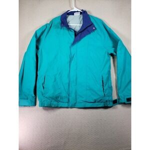 Vintage Pelzer Rainwear Jacket Mens Medium Blue Long Sleeve Full Zip Windbreaker